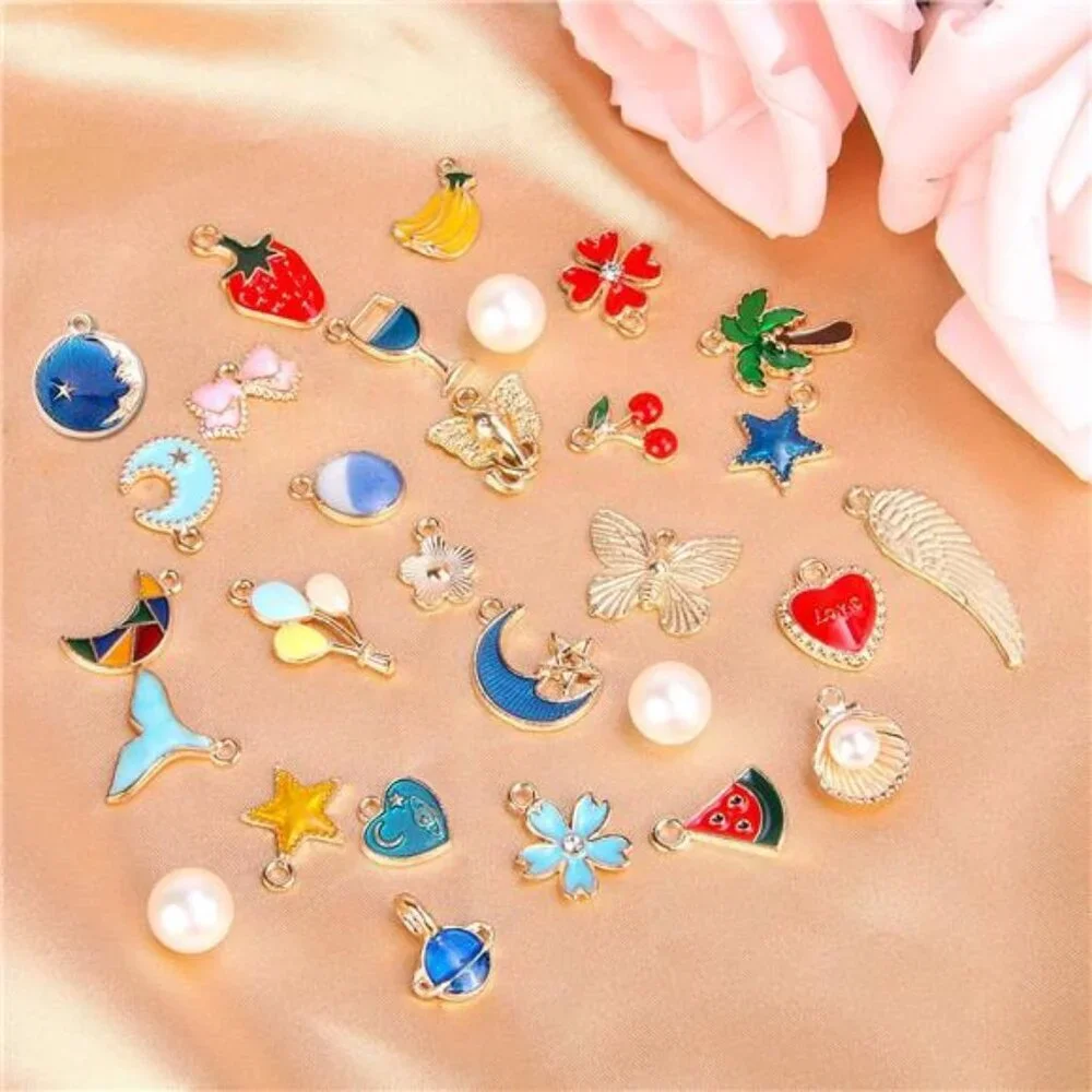 350Pcs Bracelet Charms Jewelry Making Charms Assorted Gold Plated Enamel - Picture 2 of 7